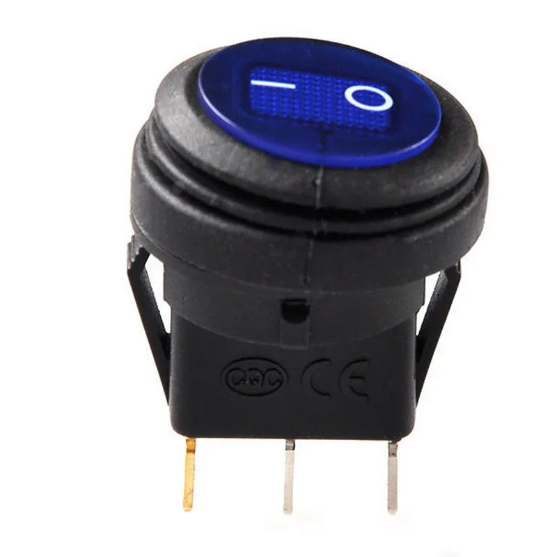 Interrupteur 12v LED rond étanche - SFFHPR0012